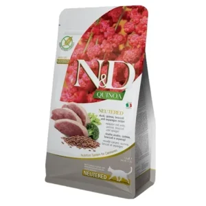 FARMINA N&amp;D Gatto Quinoa GF Neutered - Anatra, Quinoa, Broccoli e Asparagi 300gr