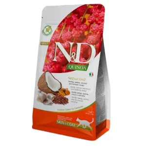 FARMINA N&amp;D Gatto Quinoa GF Skin&amp;Coat - Aringa, Quinoa, Cocco e Curcuma 5Kg