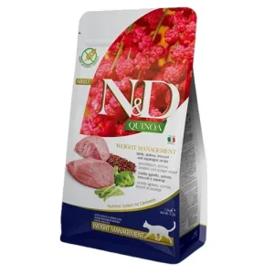 FARMINA N&amp;D Gatto Quinoa GF Weight Management - Agnello, Quinoa, Broccoli e Asparagi 1,5Kg