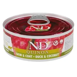 FARMINA N&amp;D Gatto Quinoa Skin&amp;Coat - Anatra e Cocco 24x80gr