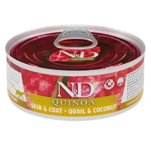 FARMINA N&amp;D Gatto Quinoa Skin&amp;Coat - Quaglia e Cocco 24x80gr