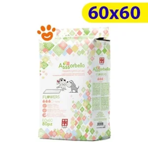 Ferribiella Assorbello Flowers (60×60) Tappetini Igienici Assorbenti
