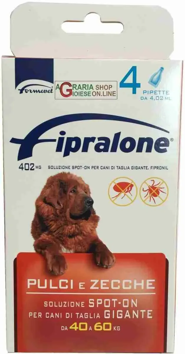 FIPRALONE SPOT ON CANE 40-60 KG. 4 PIPETTE