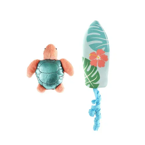 Giocattoli per gatti 2 pezzi con peluche e piuma 6 cm