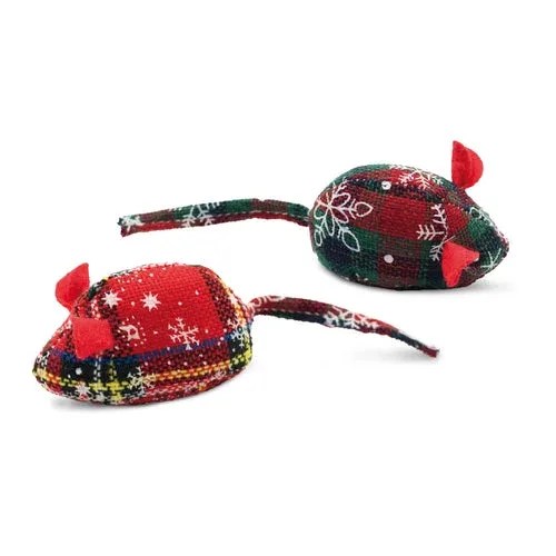 Gioco per gatti Xmas Tartan Mouse con catnip