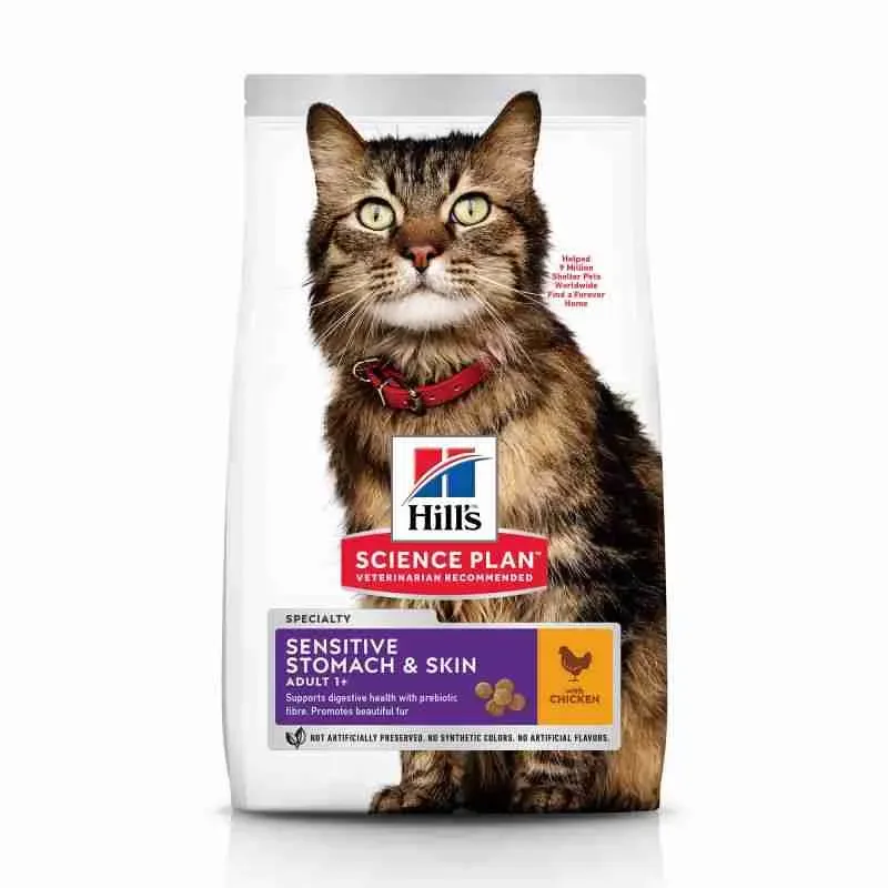 HILL’S FELINE ADULT SENS STOMACH E SKIN 1,5 KG. CROCCHETTE