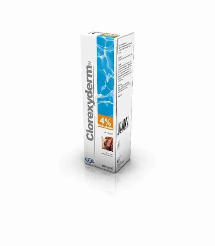 ICF CLOREXYDERM SOLUZIONE DISINFETTANTE 4% 100 ML. PULIZIA CANI E GATTI