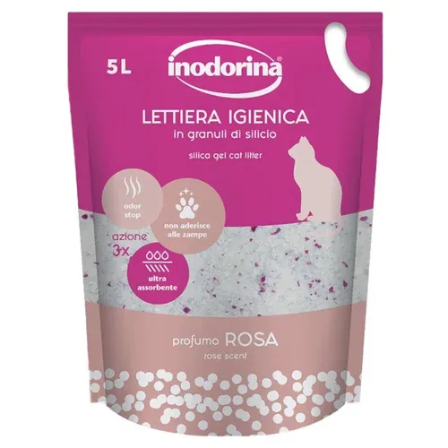 INODORINA Magique Lettiera Silicio Rosa 5 Litri
