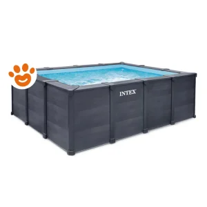 Intex Piscina Rettangolare Graphite (400x300x124cm) con Pompa a Sabbia Art. 27396