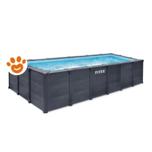 Intex Piscina Rettangolare Graphite (600x300x124cm) con Pompa a Sabbia Art. 26398