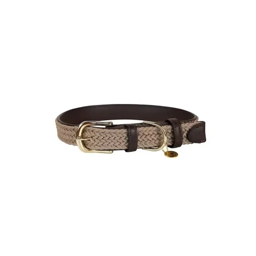 Kentucky - Collare per cani in nylon intrecciato Beige