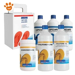 Lapi Piscina Semplice – Kit SPA Pulizia – (kit con 6 prodotti) 3x Lapizzante, Disincrostante, Pulitore Filtri e Pulitore Oil