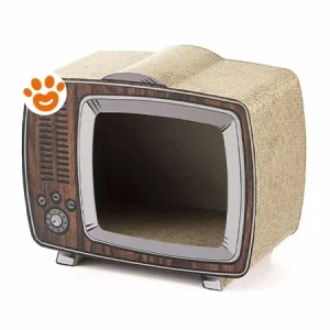 Leopet Cat Cuccia Tiragraffi in Cartone TV (43x23x35 cm)