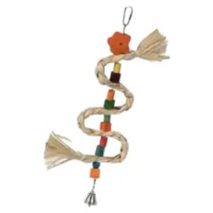 LEOPET Gioco da appendere in fieno con campanella 36 cm