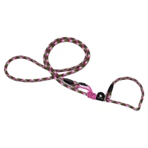 LEOPET Guinzaglio regolabile in corda a Strangolo Rosa