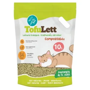 LEOPET Lettiera Tofulett Compostabile Tè Verde 10 Litri