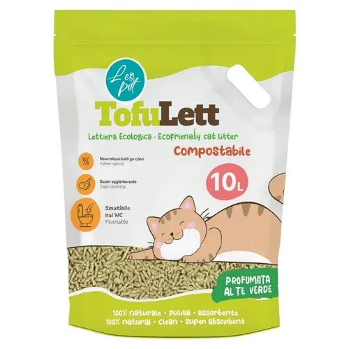 LEOPET Lettiera Tofulett Compostabile Tè Verde 10 Litri