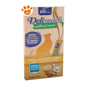 Life Cat Delisnack Natural Cream Pollo Con Cozze Verdi e Quinoa