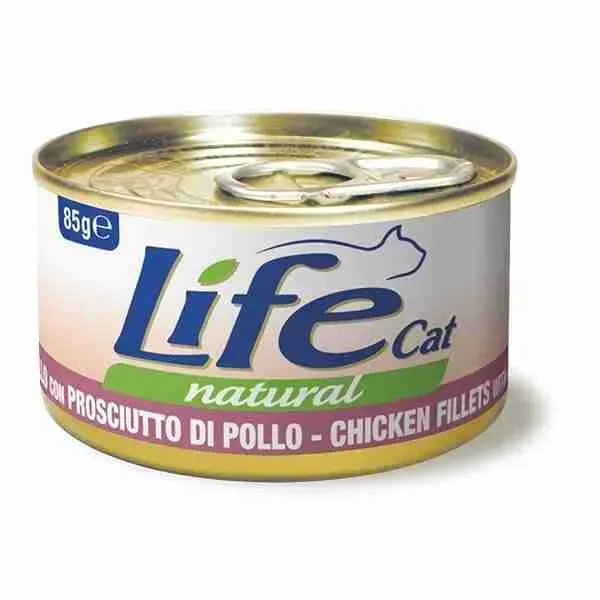 LIFE CAT NATURAL LATT POLLO E PROSCIUTTO 85 GR