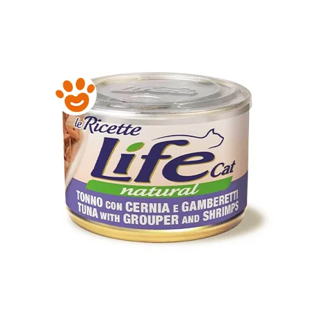 Life Cat Natural “Le Ricette” Tonno con Cernia e Gamberetti