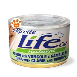 Life Cat Natural “Le Ricette” Tonno con Vongole e Gamberetti