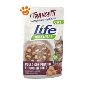 Life Cat Natural Trancetti di Pollo con Cuori e Fegatini