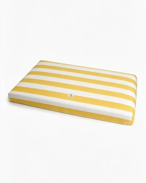 Materassino Sfoderabile Cotone Righe Larghe Giallo