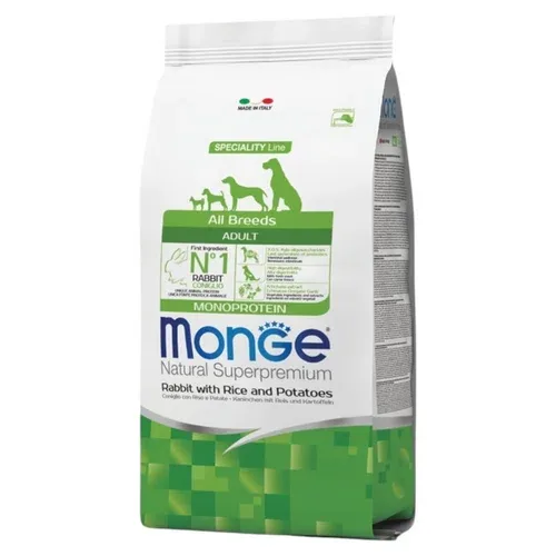 MONGE Cane All Breeds Adult Coniglio Riso e Patate 12Kg