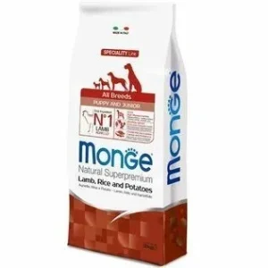 MONGE Cane All Breeds Puppy &amp; Junior Agnello e Riso 12Kg