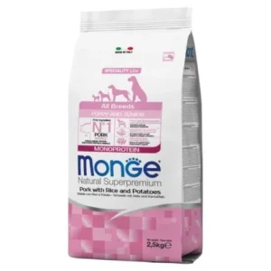 MONGE Cane All Breeds Puppy &amp; Junior Maiale, Riso e Patate 12Kg