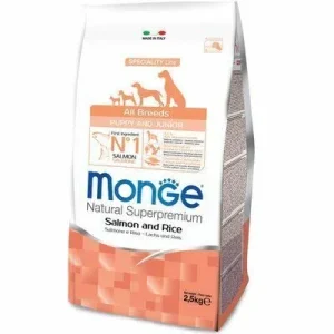 MONGE Cane All Breeds Puppy &amp; Junior Salmone e Riso 2,5Kg