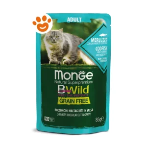 Monge Cat Bwild Grain Free Adult Bocconcini Merluzzo e Gamberetti