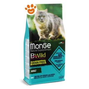 Monge Cat Bwild Grain Free Adult Merluzzo Patate e Lenticchie