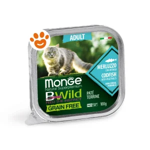 Monge Cat Bwild Grain Free Adult Patè Merluzzo