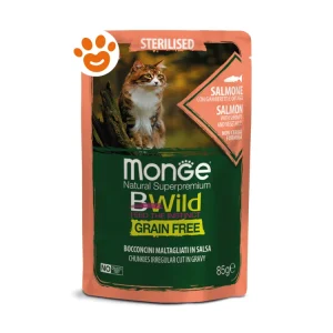 Monge Cat Bwild Grain Free Adult Sterilizzato Bocconcini Salmone