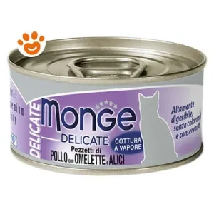 Monge Cat Delicate Pollo con Omelette e Acciughine