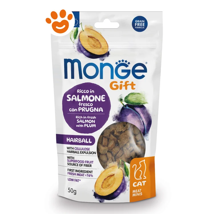 Monge Cat Gift Meat Minis HairbAll Salmone e Prugne
