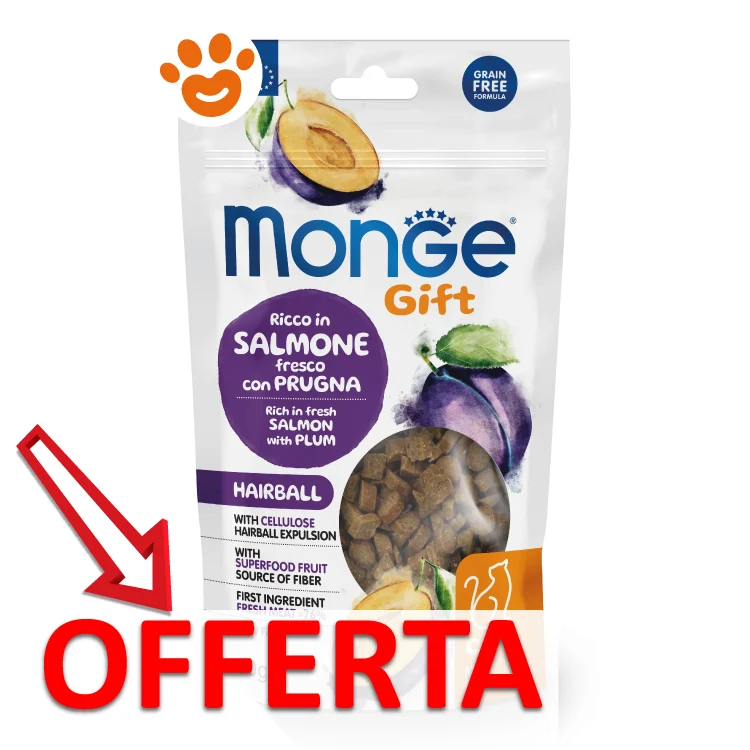Monge Cat Gift Meat Minis HairbAll Salmone e Prugne - Image 2