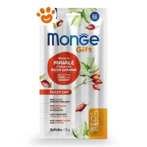 Monge Cat Gift Soft Sticks Appetito Difficile Maiale e Rosa Canina