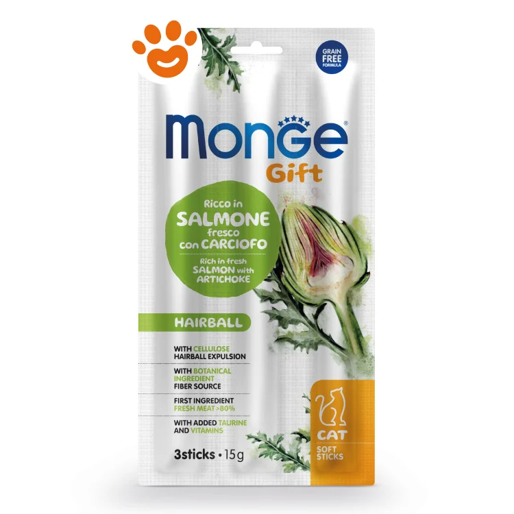 Monge Cat Gift Soft Sticks Hairball Salmone e Carciofo