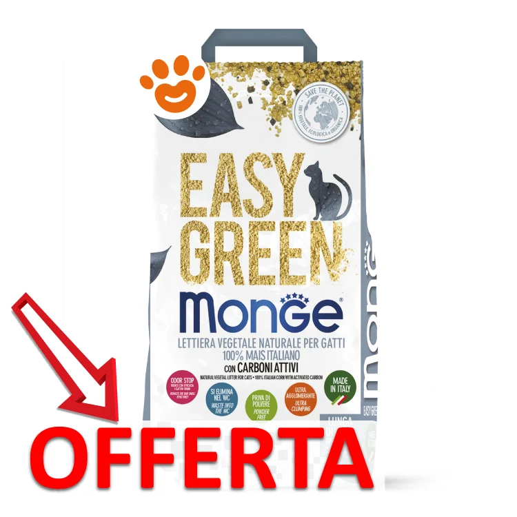 Monge Cat Lettiera Easy Green Lettiera Vegetale al Mais con Carboni Attivi - Image 2