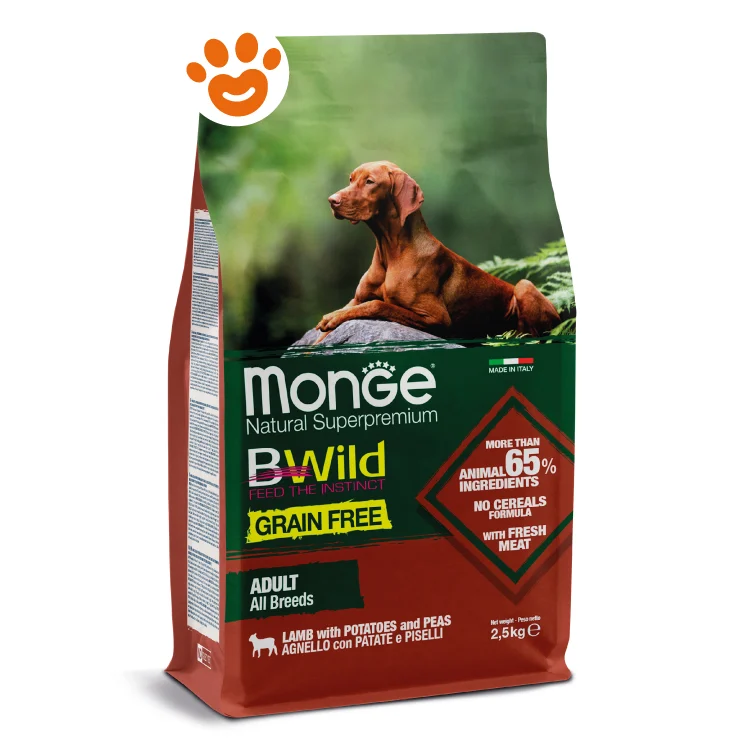 Monge Dog Bwild Grain Free Adult All Breed Agnello e Piselli