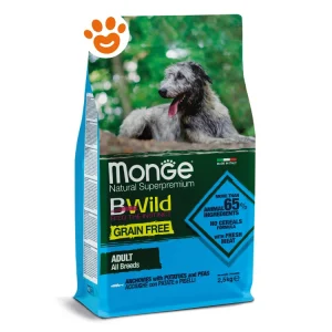 Monge Dog Bwild Grain Free Adult All Breeds Acciughe Patate e Piselli