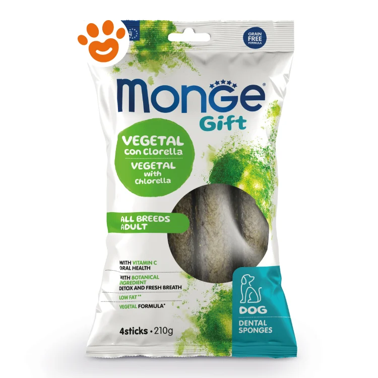 Monge Dog Gift Dental Sponges All Breed Vegetal Clorella e Menta