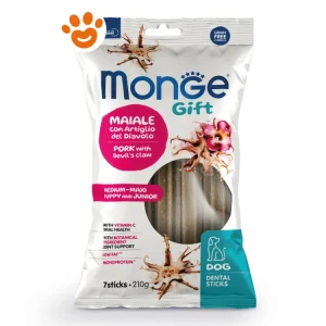 Monge Dog Gift Dental Sticks Puppy&Junior Medium&Maxi Maiale e Artiglio del Diavolo