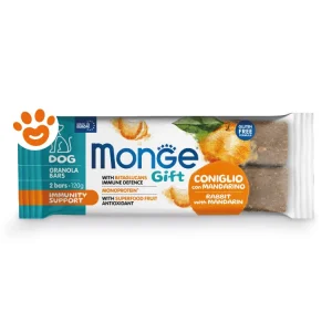 Monge Dog Gift Granola Bars Immunity Support Coniglio con Mandarino