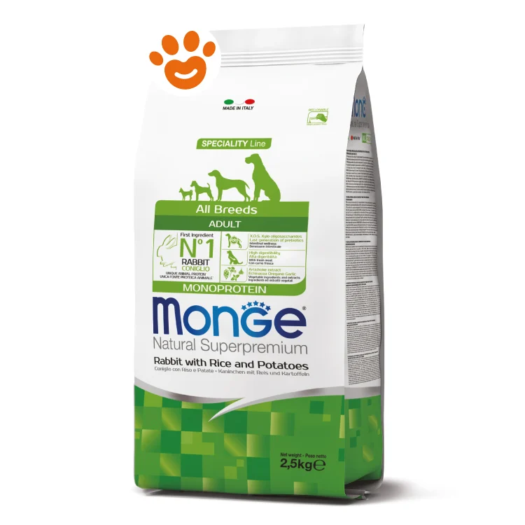 Monge Dog Natural Superpremium Adult All Breeds Coniglio Riso e Patate