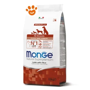 Monge Dog Natural Superpremium All Breeds Puppy e Junior Agnello e Riso
