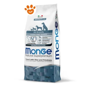 Monge Dog Natural Superpremium All Breeds Puppy & Junior Trota, Riso e Patate
