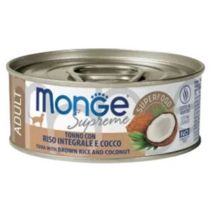 MONGE Gatto Supreme Adult Tonno, Riso Integrale e Cocco 80Gr